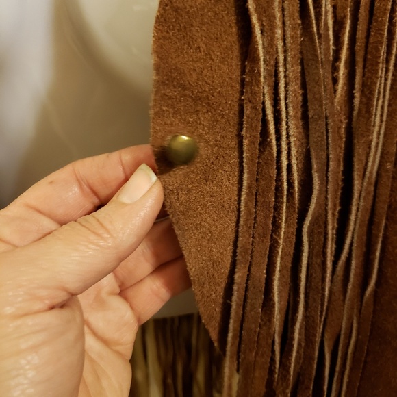 vintage handmade Genuine suede leather vest - Picture 5 of 8